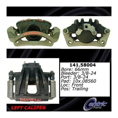 Centric Centric Semi-Loaded Brake Caliper with New Phenolic Pistons, Centric Parts 141.58004 141.58004